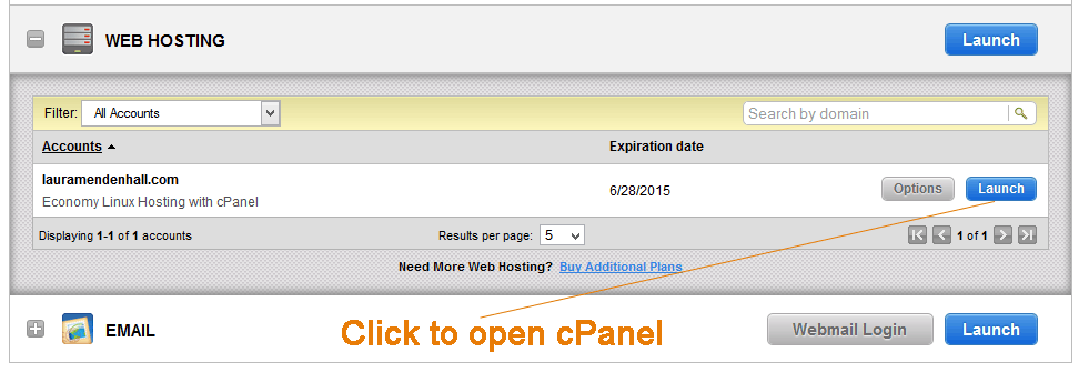 Opening The cPanel