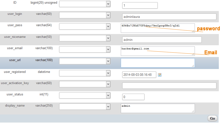 Editing Password and Email