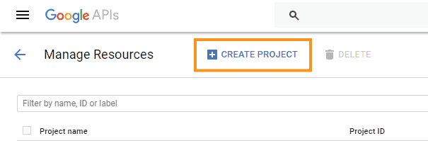 creating project in google console
