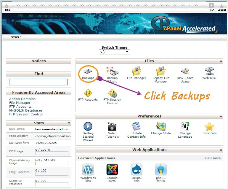 Database Backup in cPanel