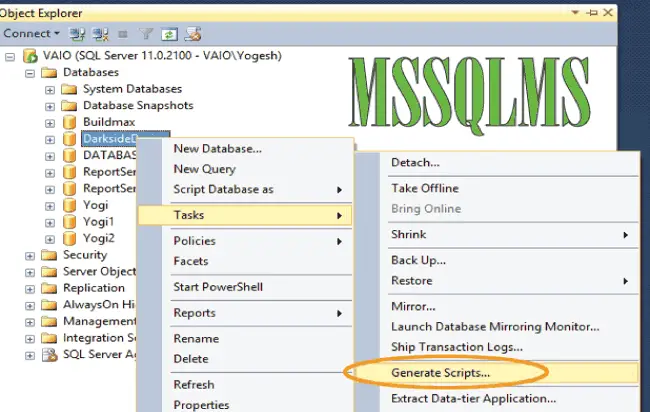 How to Script Database With All Data From Microsoft SQL Server Management Studio