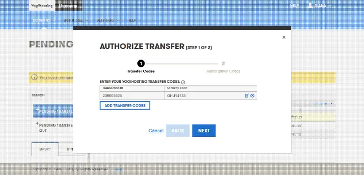 Authorize Transfer