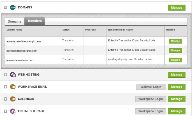 Domain Transfer Area