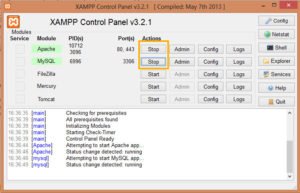 XAMPP Control Panel  YogiHosting