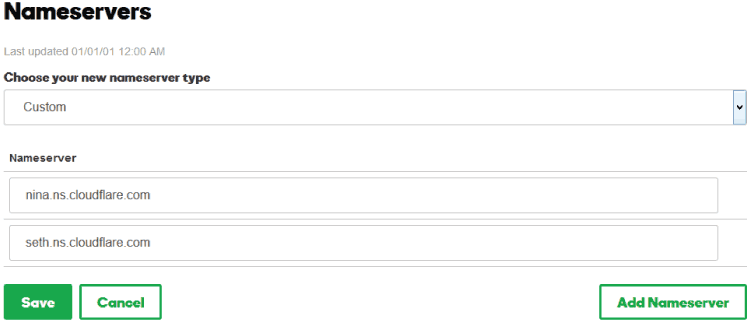 Changing Nameserver in DNS