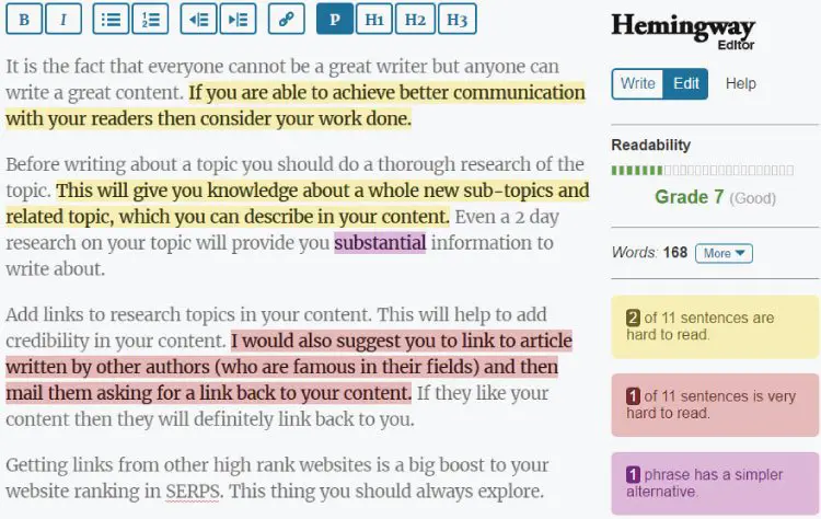 hemingway editor
