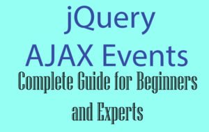jQuery AJAX Events