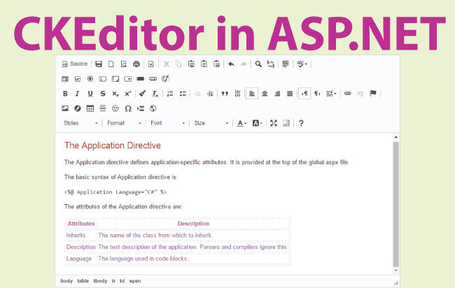 How to use CKEditor in ASP.NET Web Forms [download codes]