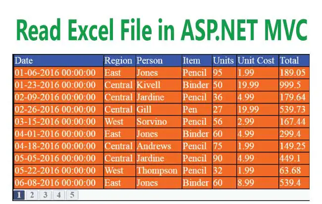 read excel asp net mvc