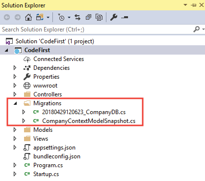 migrations folder ef core
