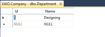 inserting record on department table