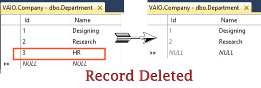 deleting record ef core