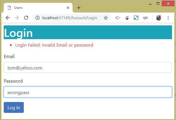 ASP.NET Core Identity Authentication User Login