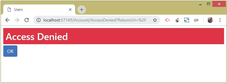 access denied url identity