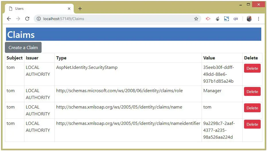 asp.net core identity delete user claims