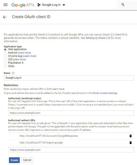 create oauth client id