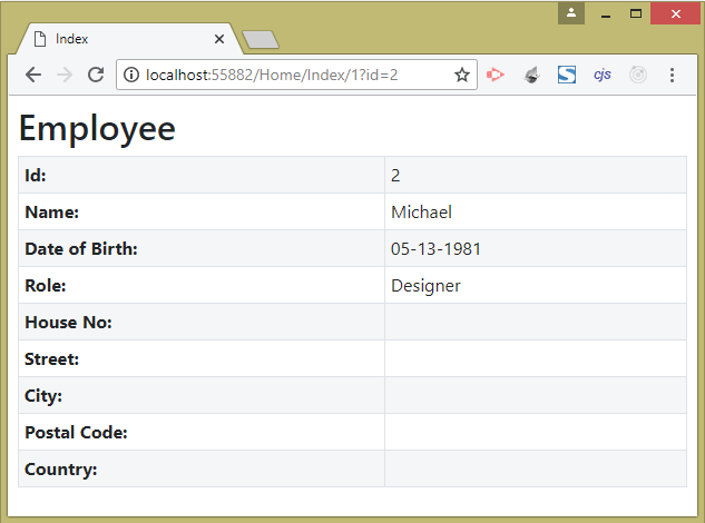 asp.net core model binding From Query