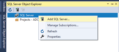 SQL Server Object Explorer