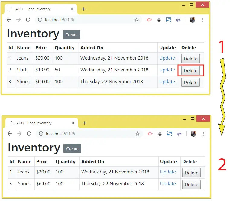 delete record ado.net