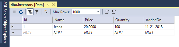 inventory table data