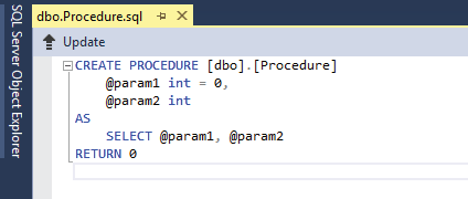 stored procedure template visual studio