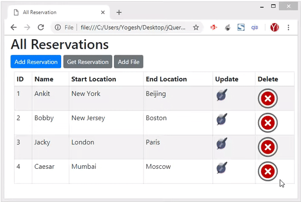 Web API jQuery Delete