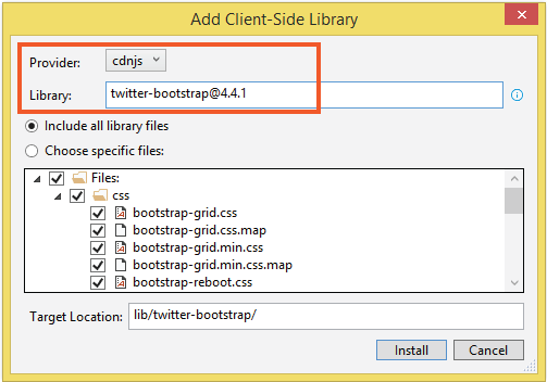 Add Client Side Library