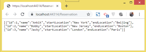 reservation json