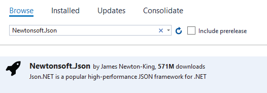 Newtonsoft.Json package