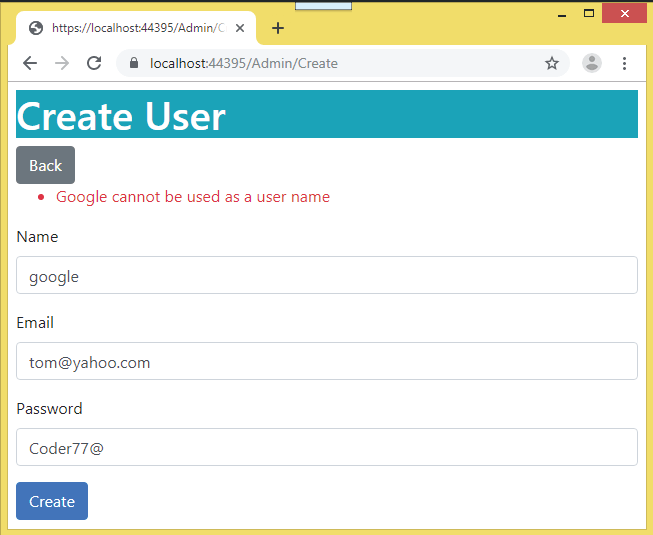 Custom Username policy in Identity