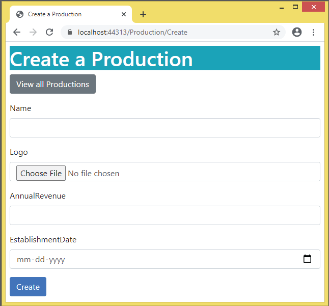 create production ef core