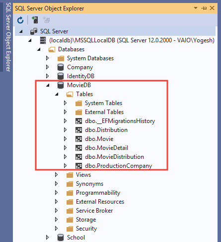 movie database entity framework core