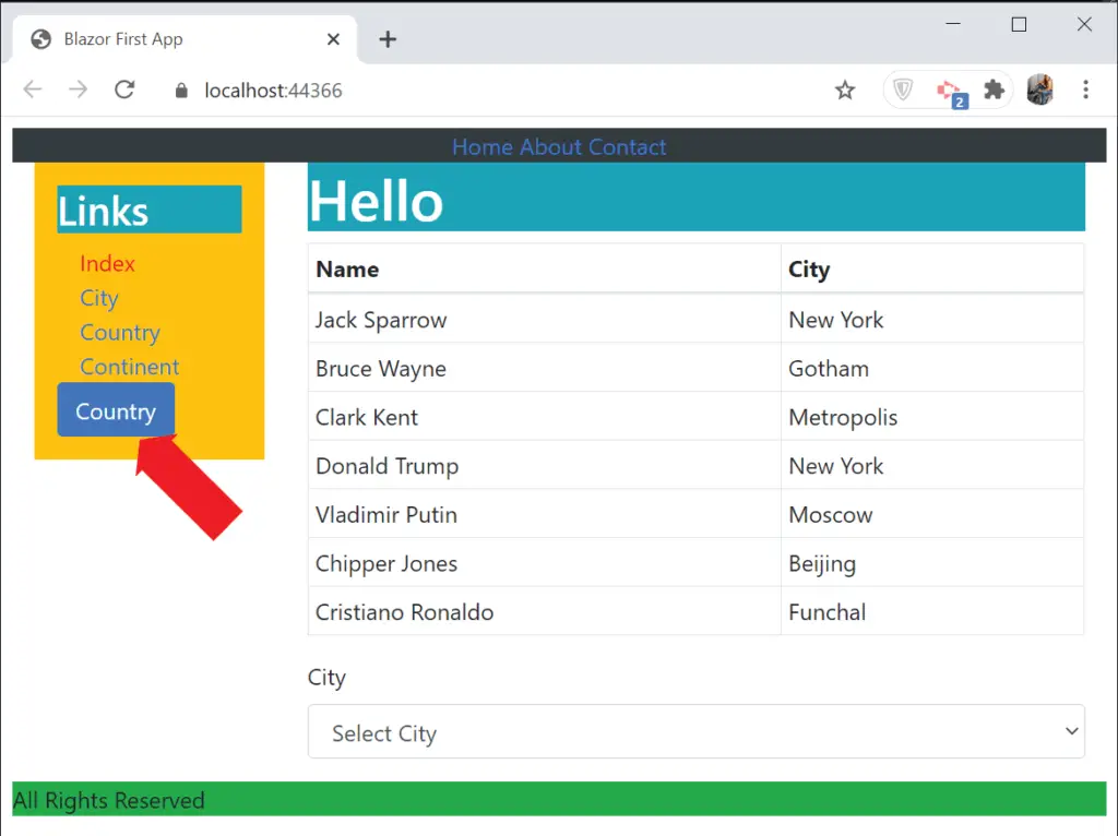 NavigationManager class blazor
