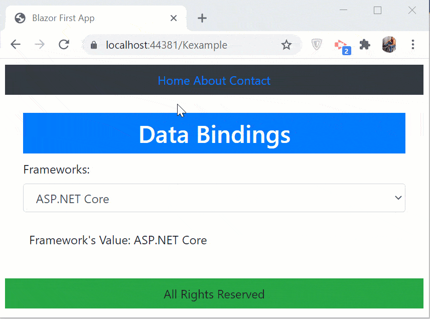 Blazor two way binding