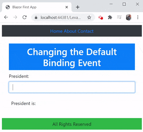 bind with oninput event