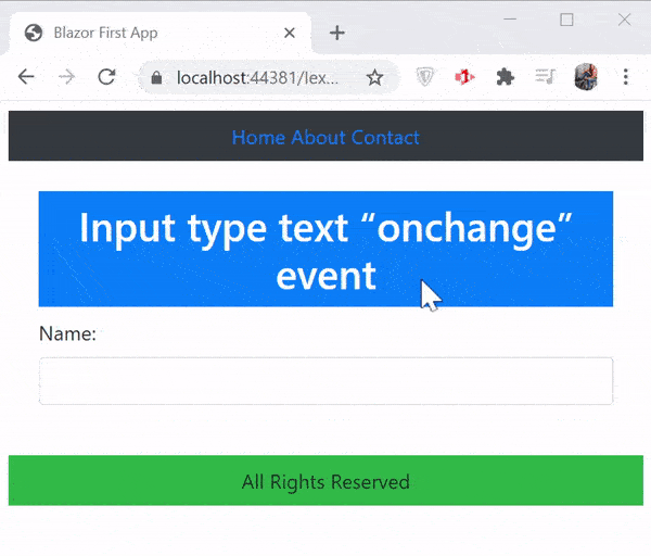blazor onchange event textbox