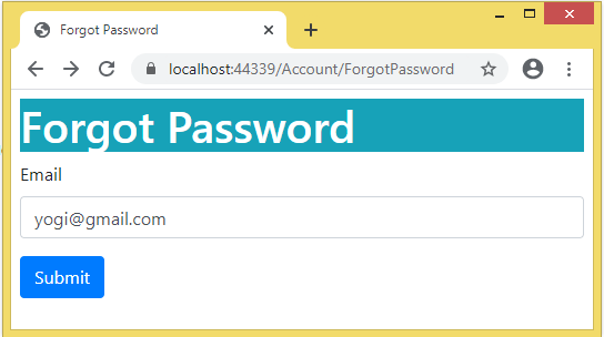 forgot password page identity