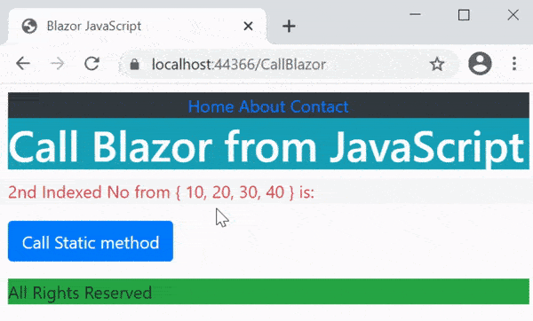 Static Blazor Method Call from JavaScript