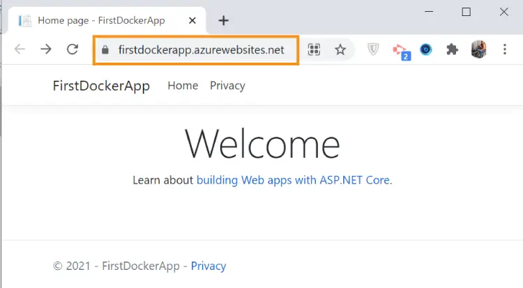 ASP.NET Core Docker Deployment in Azure