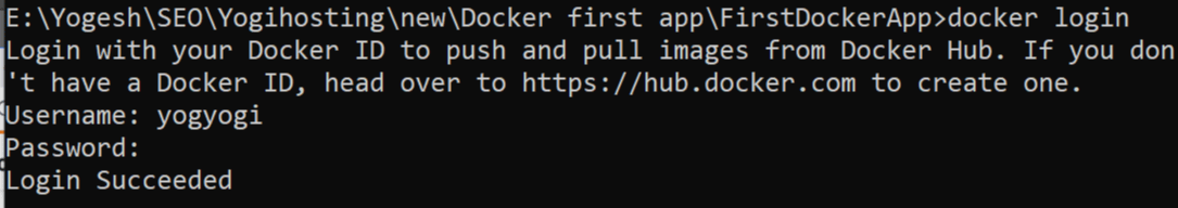 docker login command