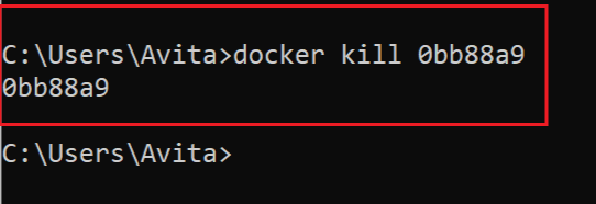 docker kill container