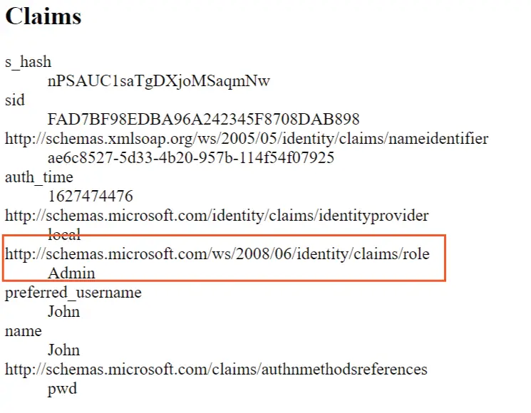 role claim in claimsprincipal