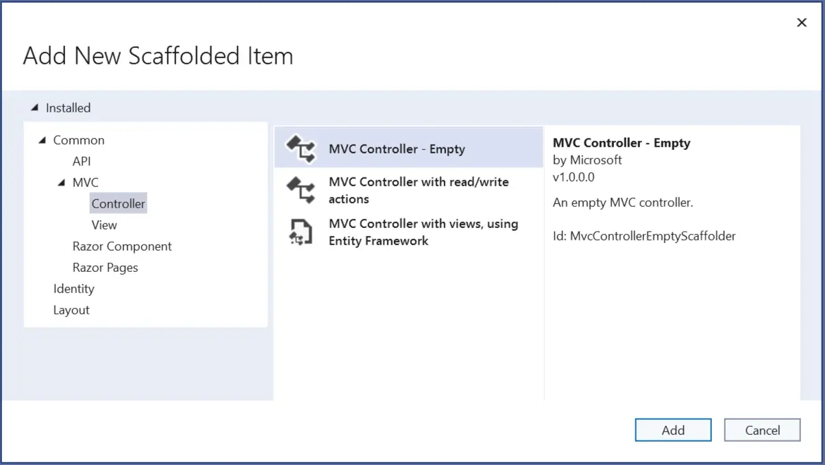 MVC Controller Empty