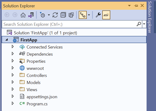 mvc files & folders in solution explorer