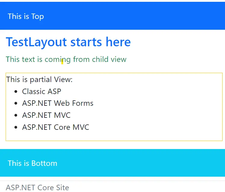 partial view asp.net core