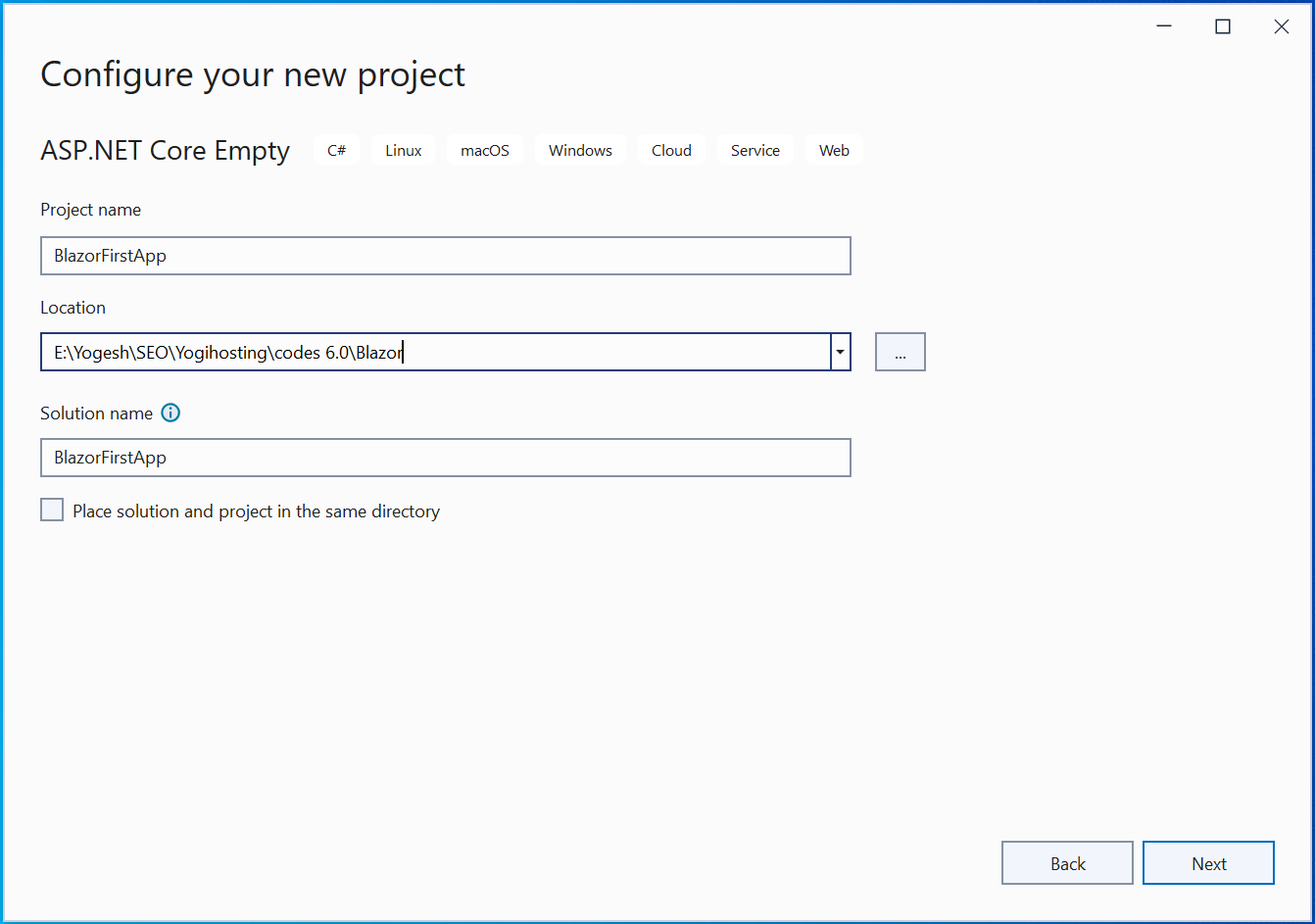 configure your new project