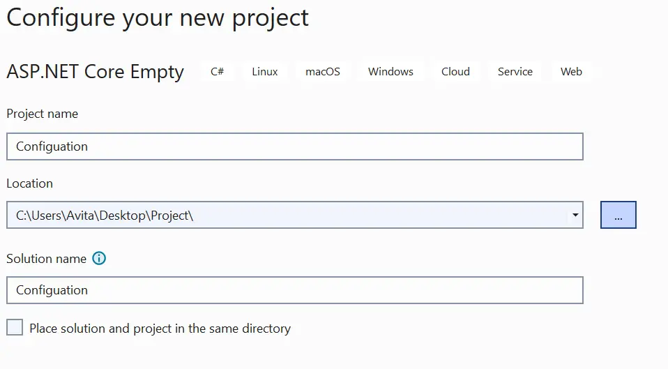 configure project