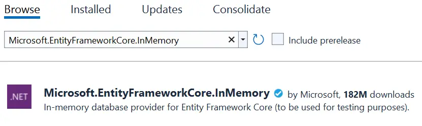 Microsoft.EntityFrameworkCore.InMemory