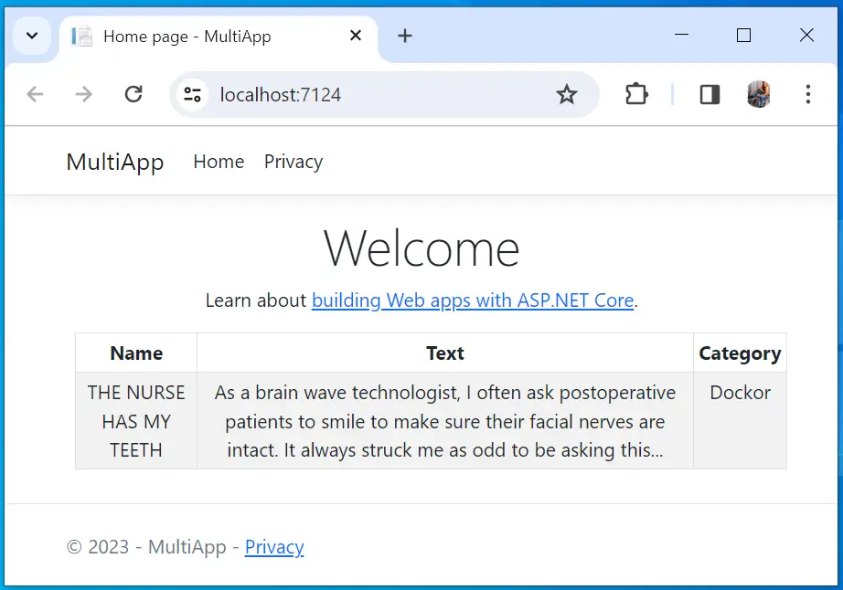 ASP.NET Core Multi-Project App