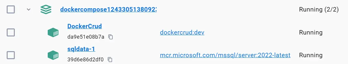 multi container sql server docker desktop